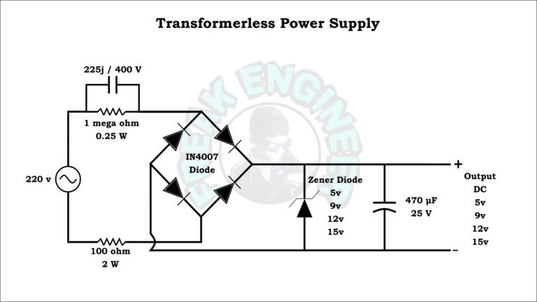 Transformerless power supply | 5v / 9v / 12v / 15v » Freak Engineer