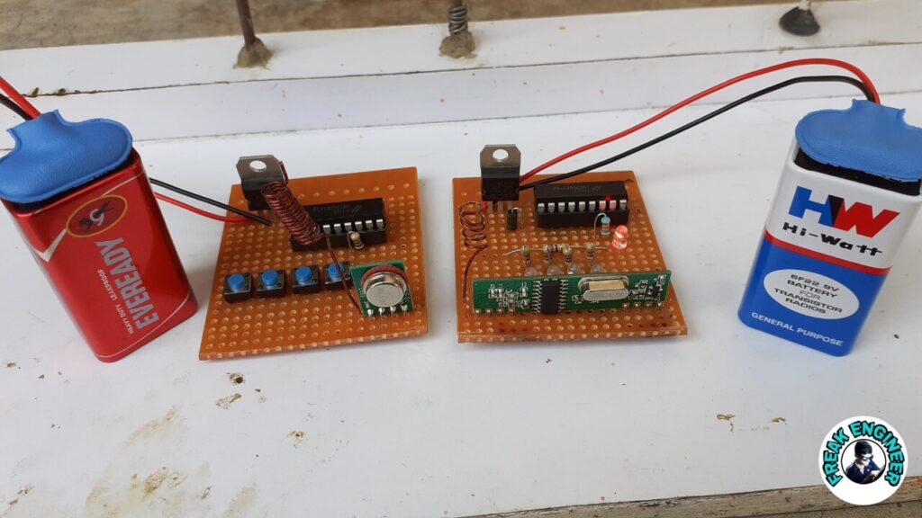 transmitter and receiver on vero board